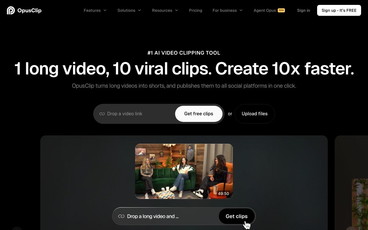 OpusClip screenshot