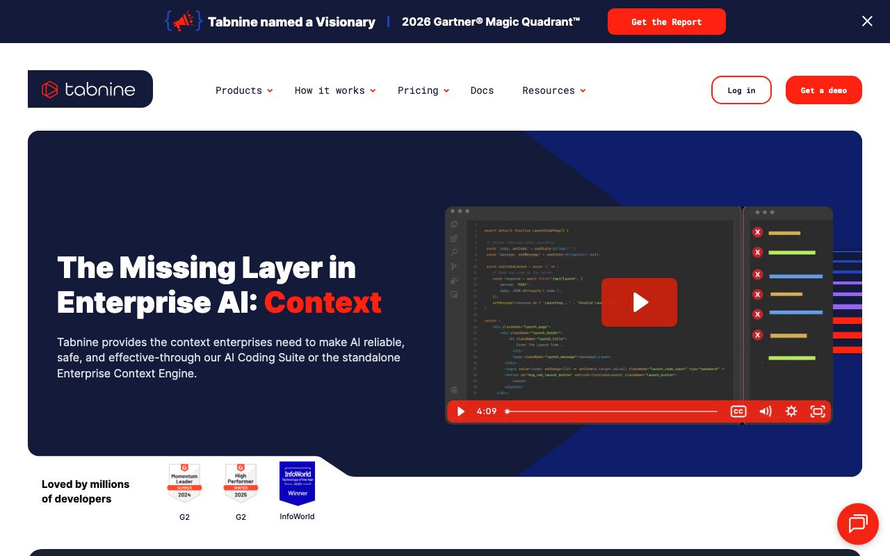 Tabnine screenshot